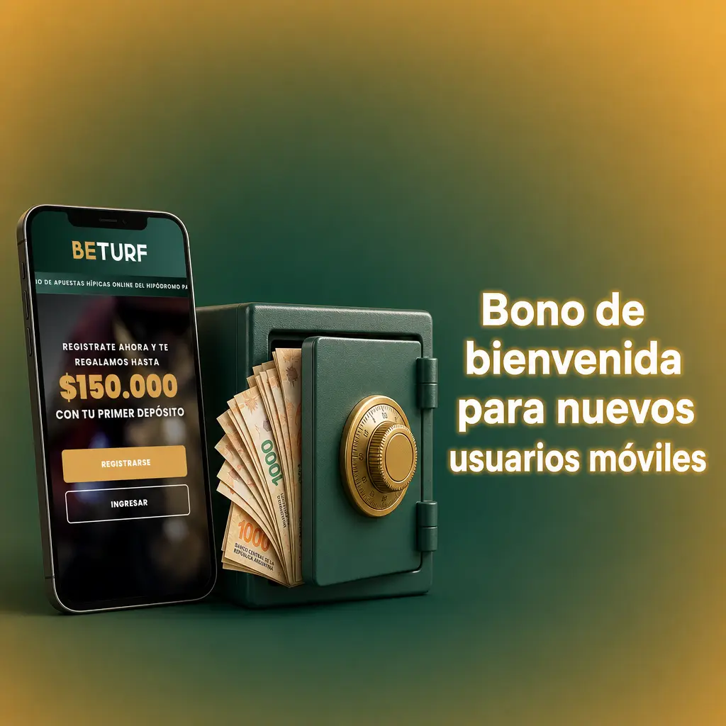 Bono de bienvenida BeTurf: 100% sobre el primer depósito hasta 100.000 ARS para nuevos usuarios de la app móvil.