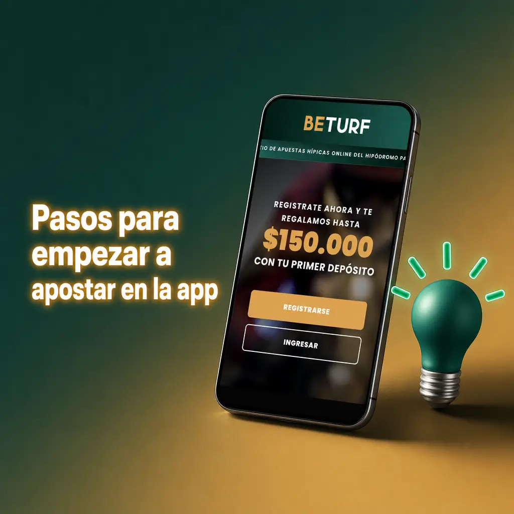 Pasos para empezar a apostar en la app de BeTurf: depositar fondos, elegir partido, seleccionar mercado y confirmar el ticket